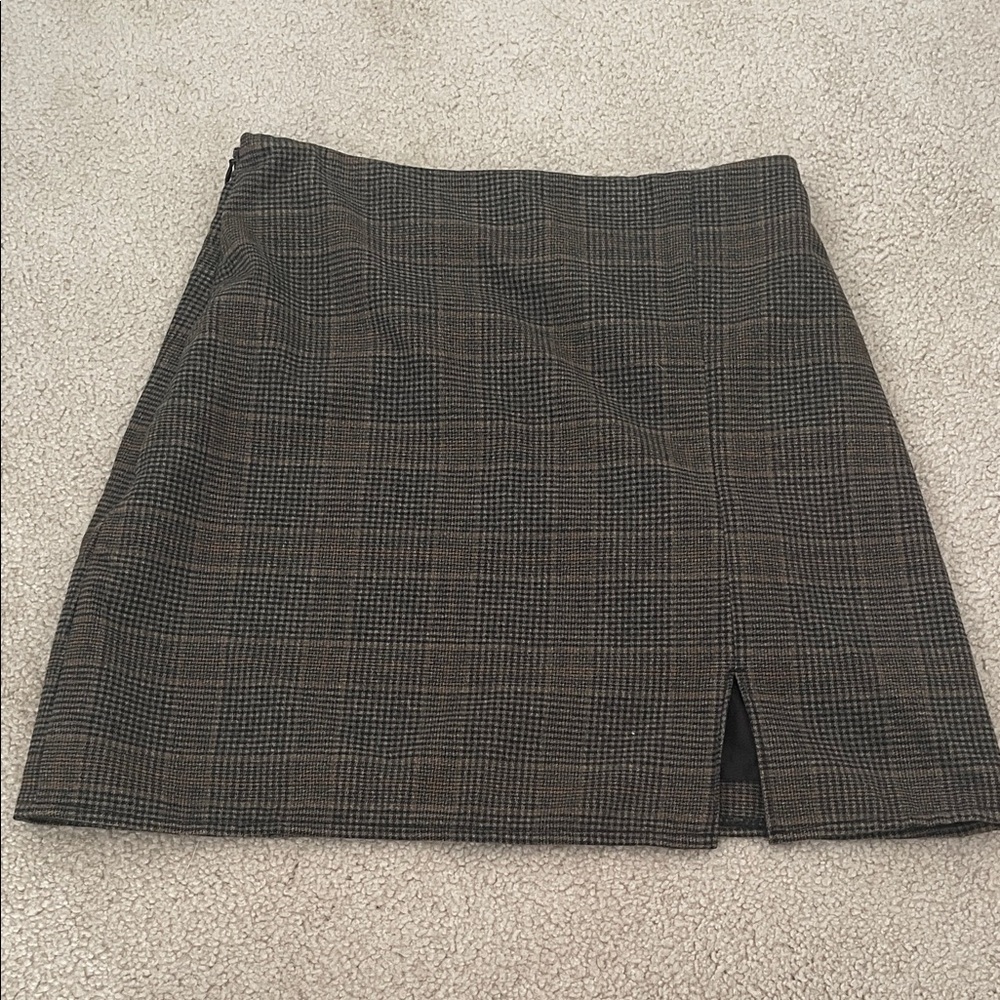Old Navy Brown Plaid A-Line Skirt